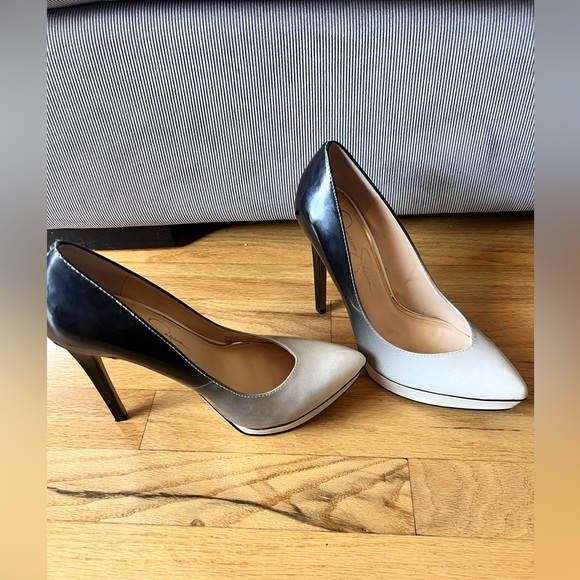 Jessica Simpson ombré black and white platform pointed heels - Picture 2 of 16